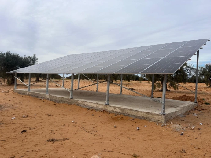 Installation solaire agricole pour pompage et irrigation en Tunisie