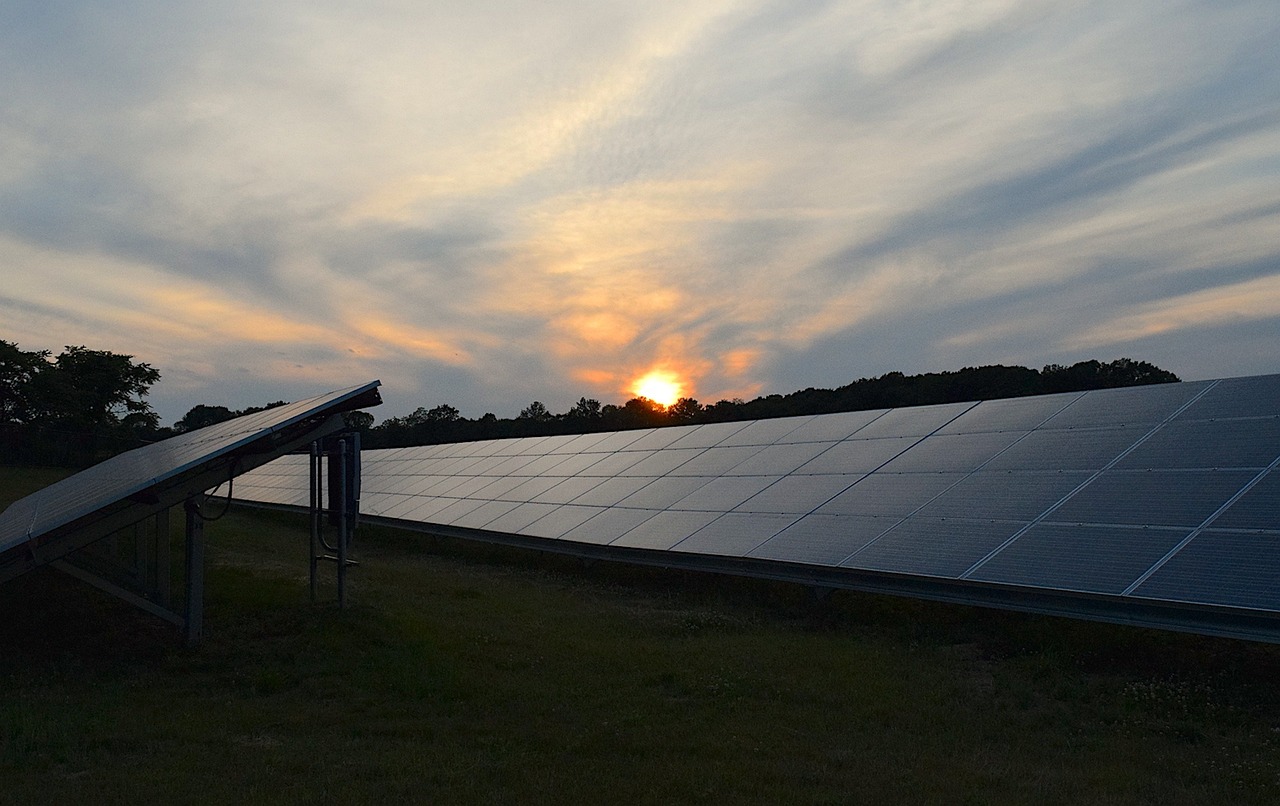 creative-01 solar panels, sunset, sky, clouds, solar, energy, power, photovoltaic, ecology, panel, nature, renewable, industry, technology, sun, environmental, alternative, future, clean, sunlight
